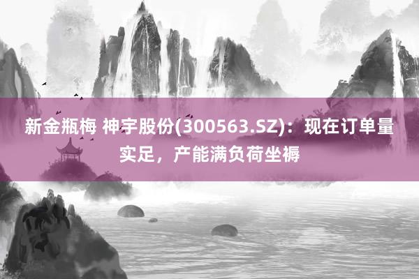 新金瓶梅 神宇股份(300563.SZ)：现在订单量实足，产能满负荷坐褥