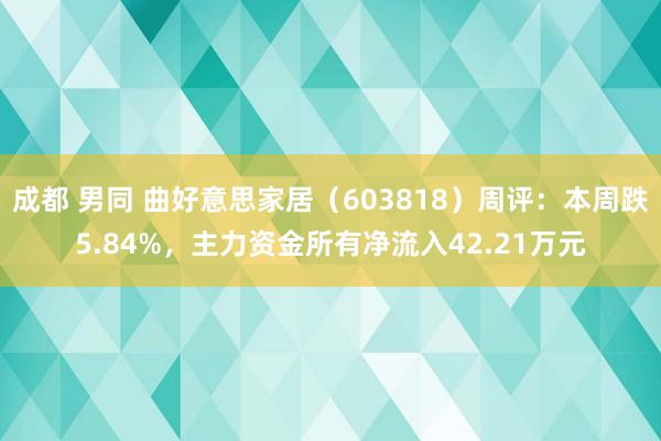 成都 男同 曲好意思家居（603818）周评：本周跌5.84%，主力资金所有净流入42.21万元