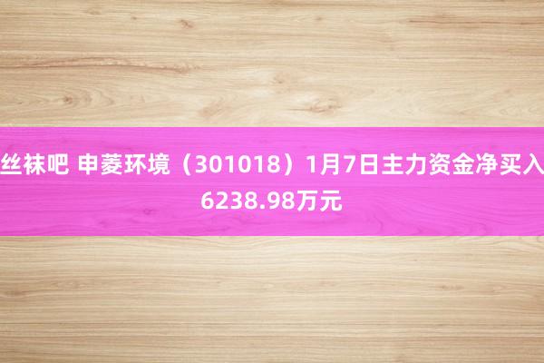 丝袜吧 申菱环境（301018）1月7日主力资金净买入6238.98万元